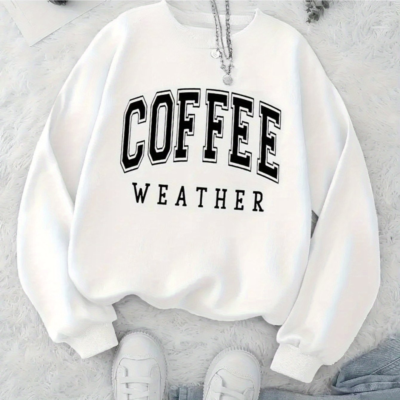 [Cozy Sweatshirt] Cozy & Stylish 1pc Women's Crew Neck Long Sleeve 