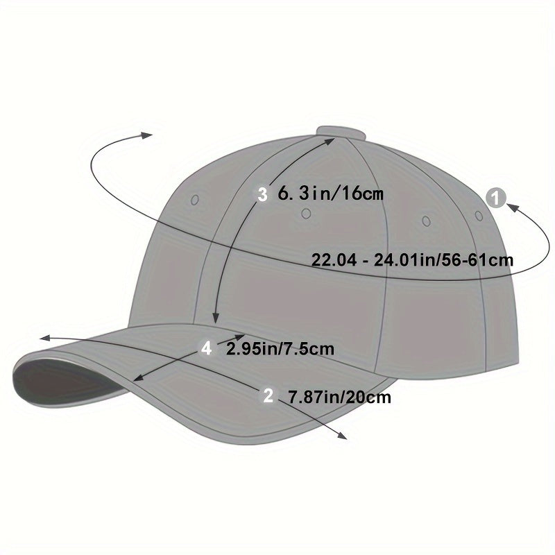 [Adjustable Double Hook Baseball Cap] Double Hook Embroidered Baseball Cap Adjustable Size Peaked Hats Spring Autumn Outdoor Sunshade Cap For Women