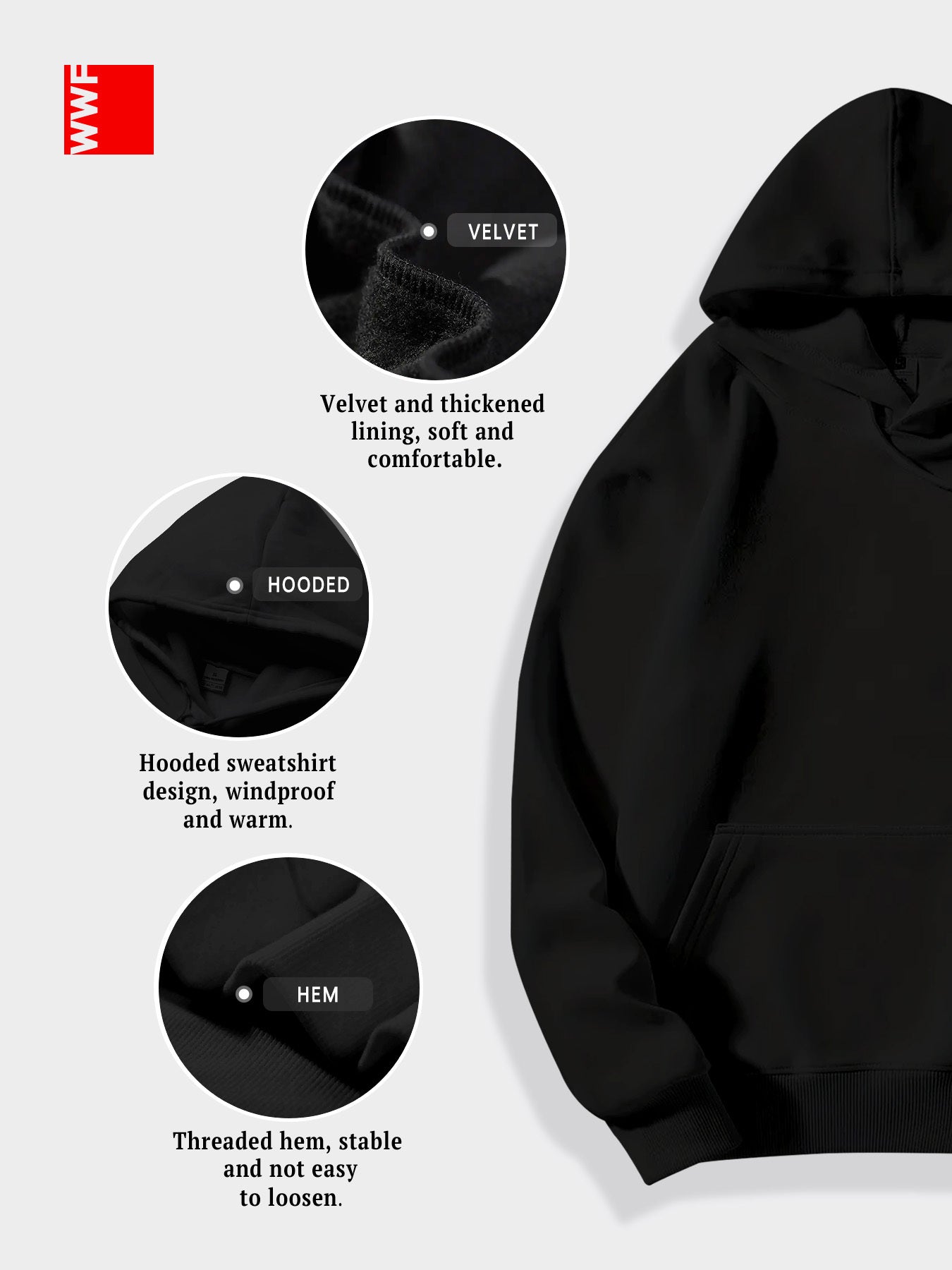 Men's 270g Fleece Hooded Sweatshirt - 