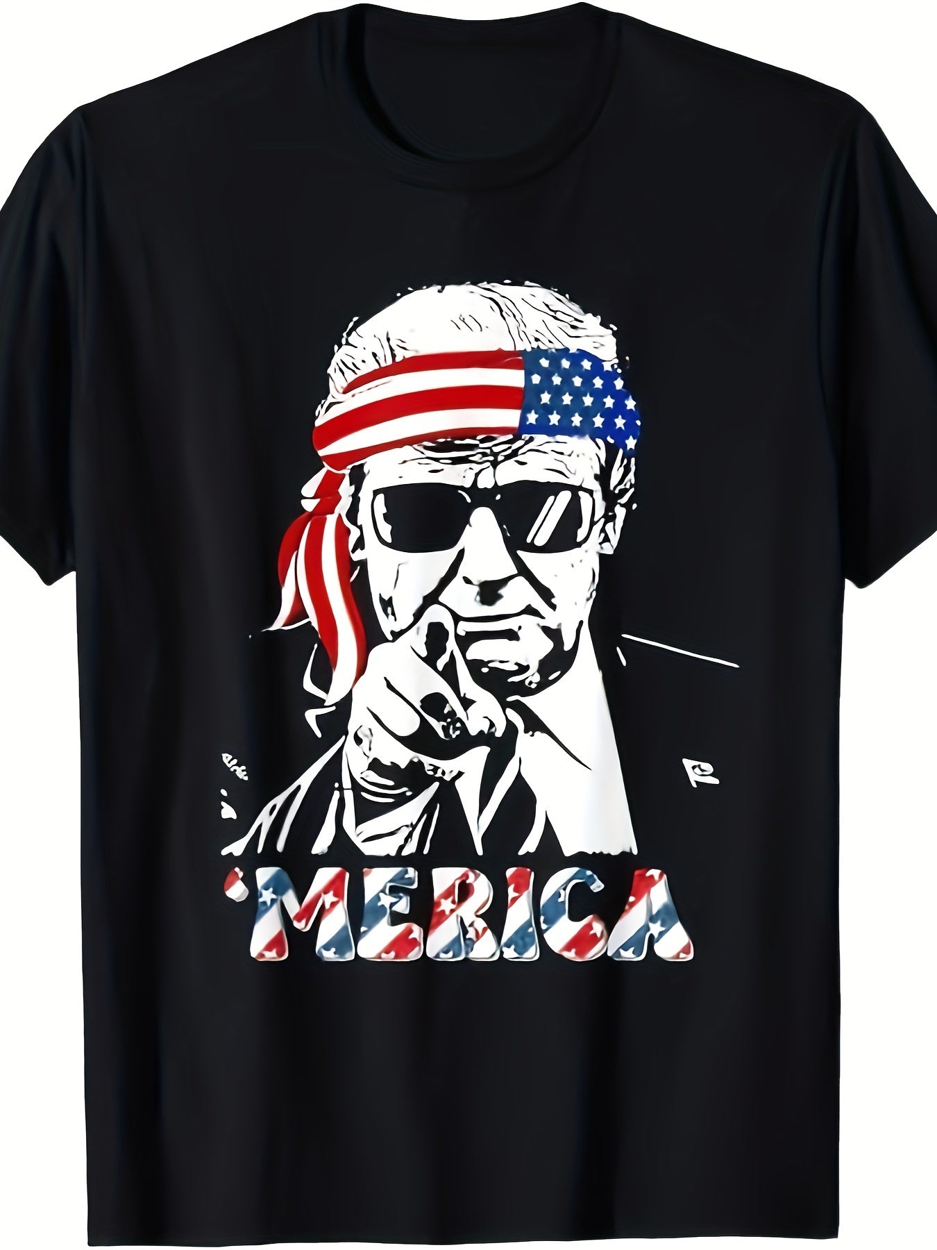 MERICA Trumpp Happy 4th of July American Flag T-Shirt