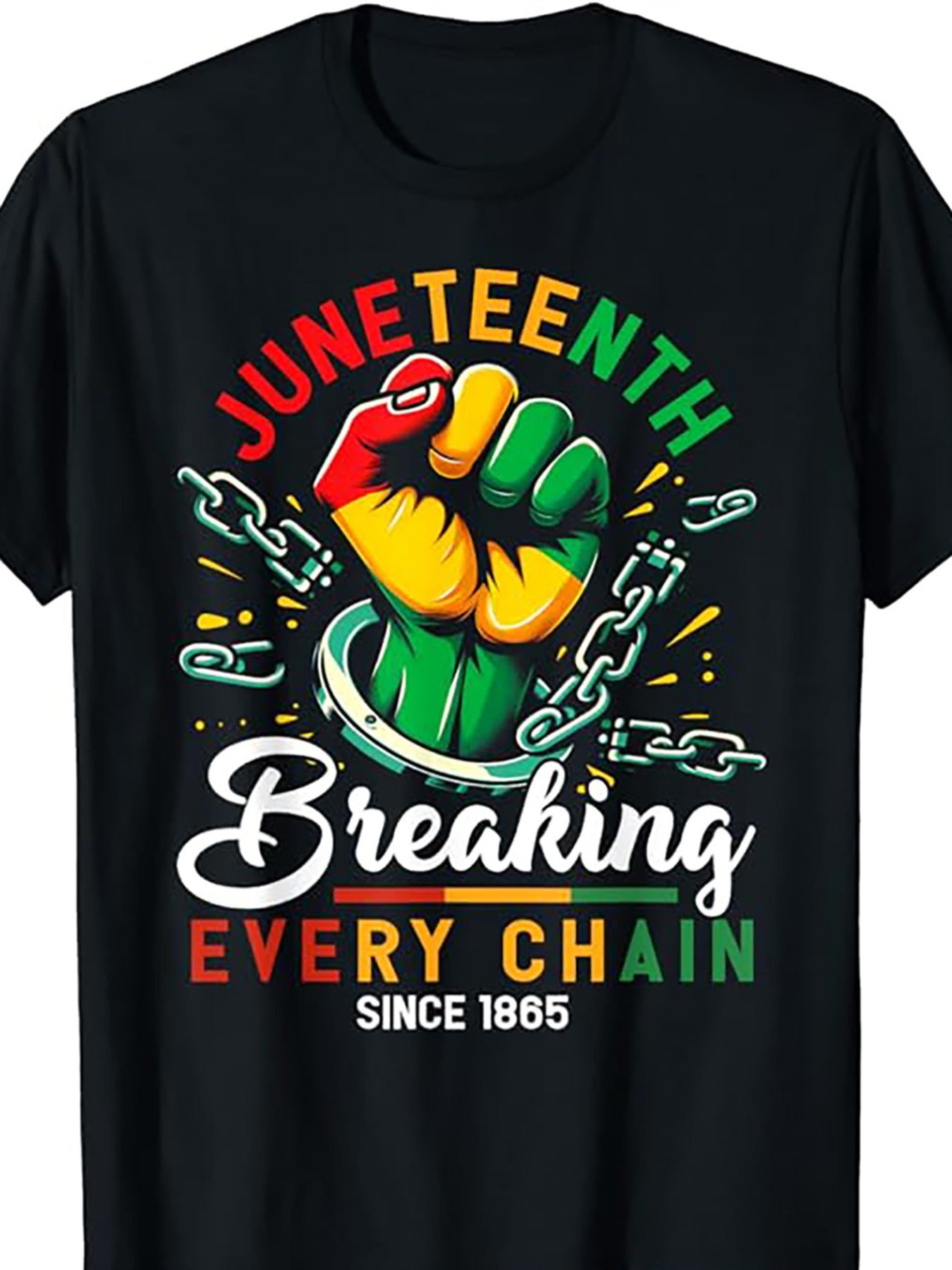 1pc African American Freedom 1865 Novelty Men's T-Shirt, 100% Cotton Fabric, Crew Neck, Short Sleeve, Regular Fit, Weekend Casual Wear, All-Season Casual Wear, 180gsm - Ideal for Valentines New Year's Day Father's Day Christm