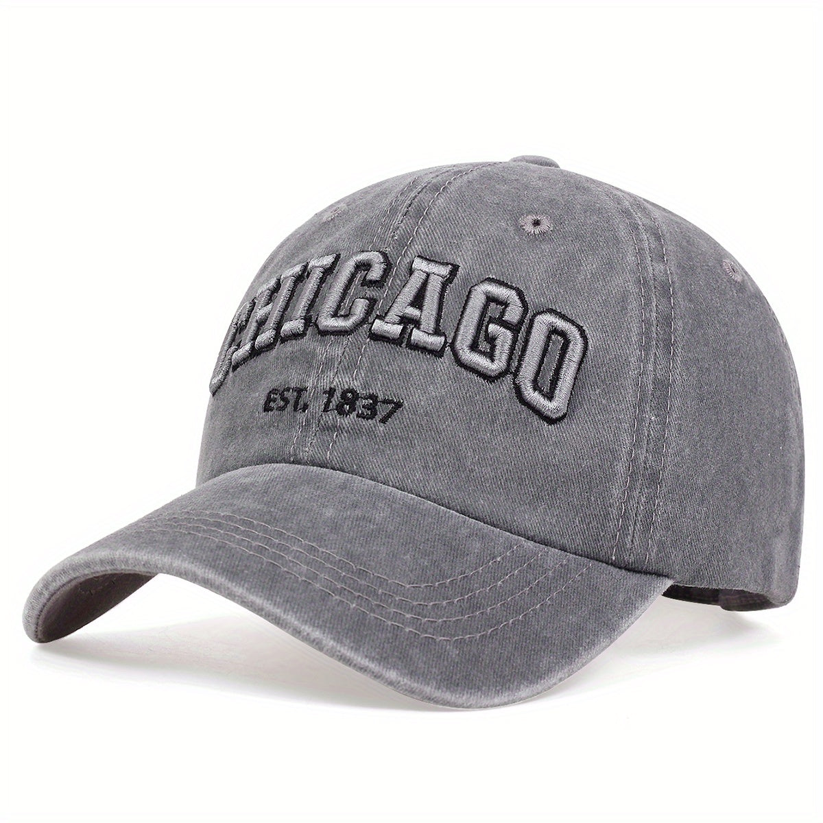 Vintage Washed Distressed Lightweight Chicago Embroidery Baseball Cap - Unisex Sun Hat For Women & Men Dad Hats
