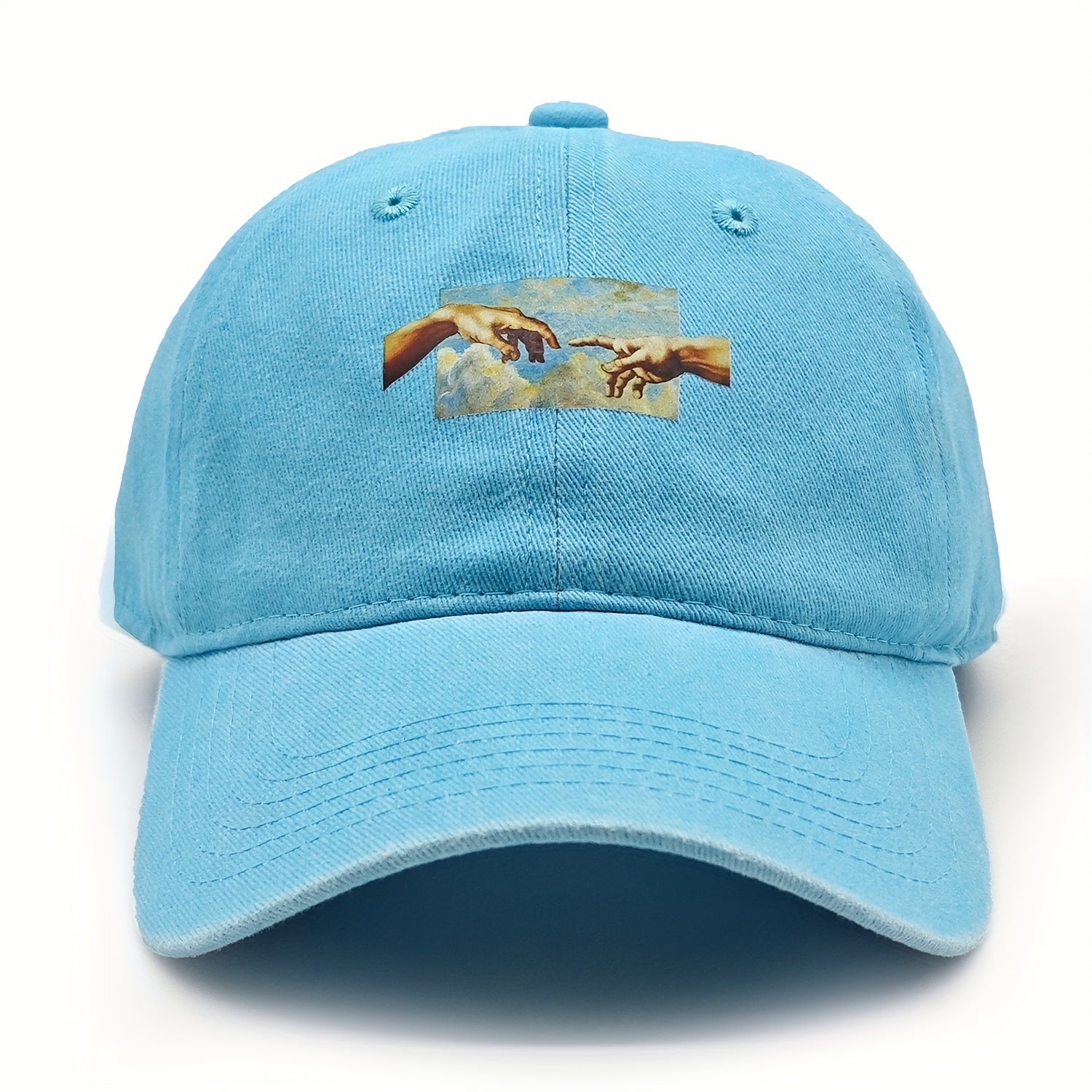 [Vintage Oil Painting Print Cap] Unisex Vintage Oil Painting Print Baseball Cap, Polyester Breathable Casual Embroidered Hat, Hand Washable, Flag Theme, Adjustable Fit