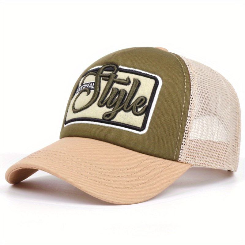 1pc Men'S Embroidered Polyester Baseball Cap, Argyle Pattern, Lightweight, Breathable Mesh, Fitted with Buckle Closure, Hand Washable, for New Year, Hiking, Party, Gift - Holiday Theme