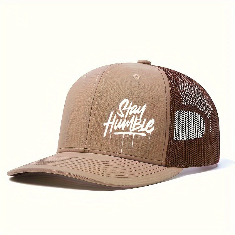 Breathable Lightweight Polyester Adjustable Mesh Trucker Hat - 1pc Unisex Baseball Cap with 