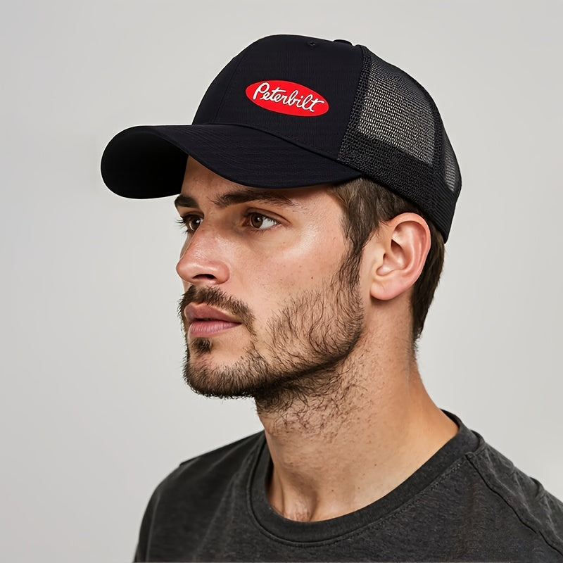 Mesh Trucker Hat - Adjustable Baseball Cap for Outdoor, Camping, Fishing & Casual Wear - Breathable Polyester with Curved Brim - Black, Green, Orange, Navy Blue, Beige