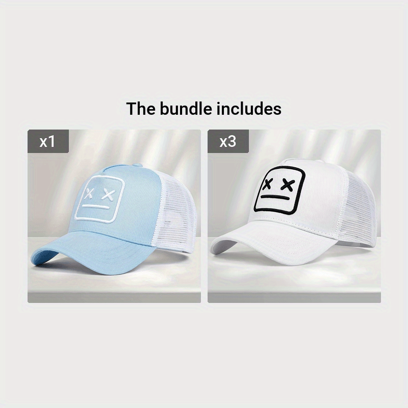 Unisex Embroidered Robot Baseball Cap, Versatile Polyester Trucker Hat, Casual Style, Breathable Sunshade, Ideal for Daily Wear & Outdoor Sports, Perfect Gift for Men & Women