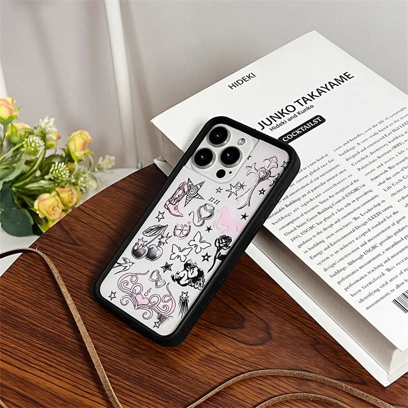 Wildflower 3D Girl Bear High Heels Phone case for iPhone 15 14 13 Pro Max 12 13 14pro 15pro WF Animal Cute cartoon cover bottom