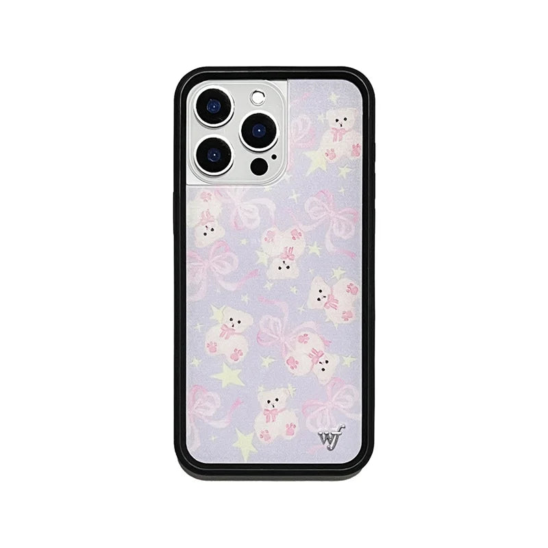 Wildflower 3D Girl Bear High Heels Phone case for iPhone 15 14 13 Pro Max 12 13 14pro 15pro WF Animal Cute cartoon cover bottom