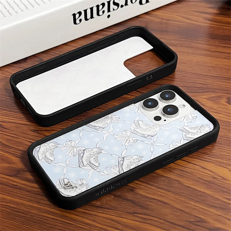 Wildflower 3D Girl Bear High Heels Phone case for iPhone 15 14 13 Pro Max 12 13 14pro 15pro WF Animal Cute cartoon cover bottom