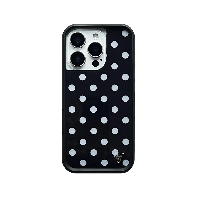Wildflower 3D Leopard print Polka Dot phone case iPhone16 15 14 Plus 12 13pro 14pro 15pro 16pro WF Cute plaid food cartoon cover