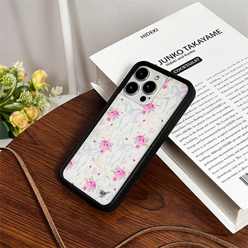 Wildflower 3D Girl Bear High Heels Phone case for iPhone 15 14 13 Pro Max 12 13 14pro 15pro WF Animal Cute cartoon cover bottom