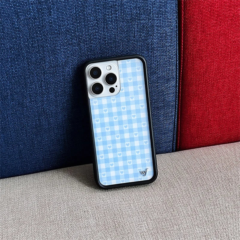 Wildflower cute Polka Dot Love plaid phone case iPhone13 Pro 14 Pro 15 Pro 14plus 16promax 12 WF acrylic stylish back cover