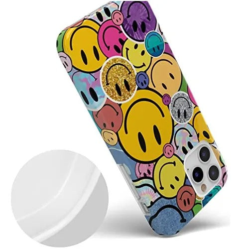 Casely iPhone Case | All Smiles | Smiley Face Sticker | Classic Ultra Slim Design | Compatible with MagSafe