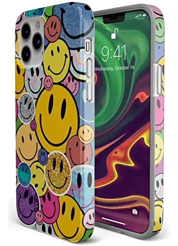 Casely iPhone Case | All Smiles | Smiley Face Sticker | Classic Ultra Slim Design | Compatible with MagSafe