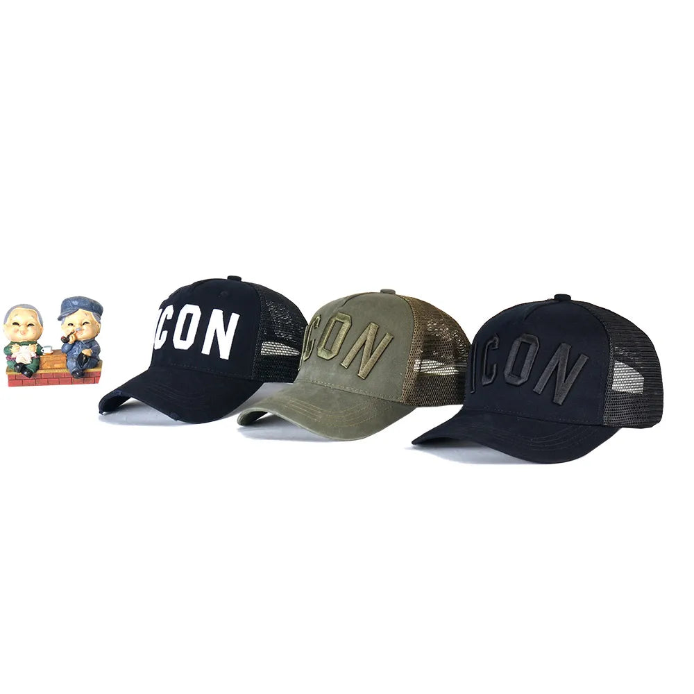 DSQICOND2 DSQ Mesh Summer Baseball Cap for Men Women Embroidery ICON Letters Dad Hat Hip Hop Trucker Cap Hombre Gorras Casquette