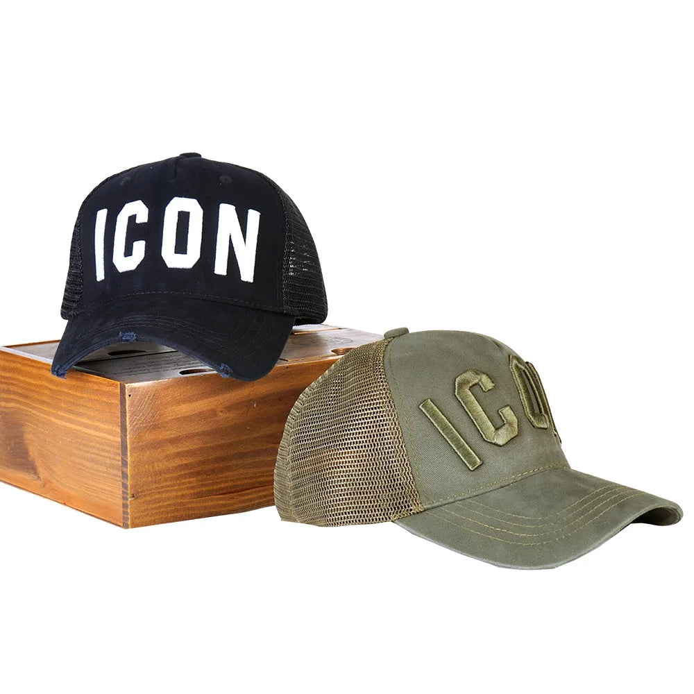 DSQICOND2 DSQ Mesh Summer Baseball Cap for Men Women Embroidery ICON Letters Dad Hat Hip Hop Trucker Cap Hombre Gorras Casquette