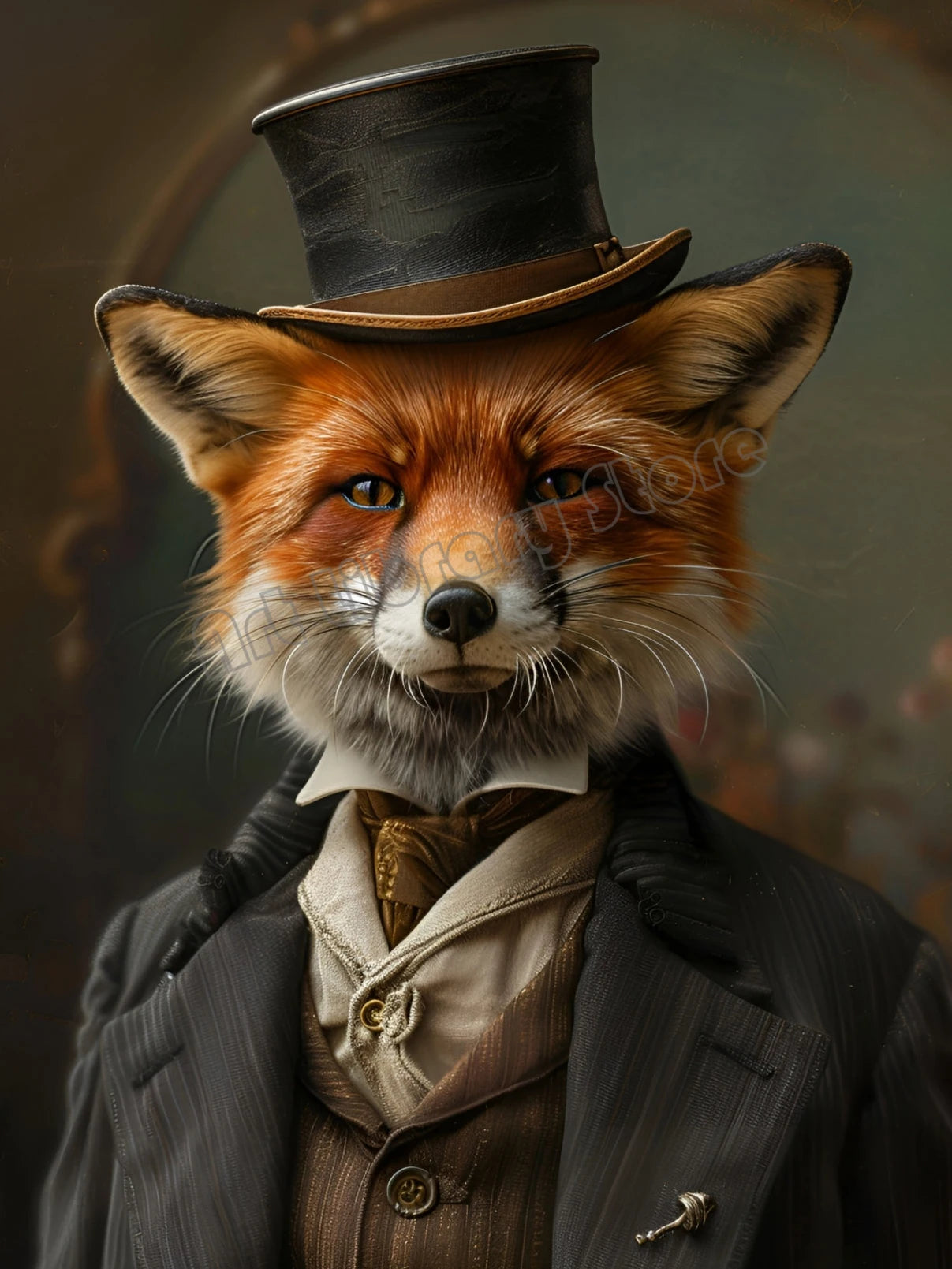 Retro Gentleman Rabbit Crocodile Portrait Renaissance Animals Human Body Poster Canvas Painting Wall Art Pictures Home Decor