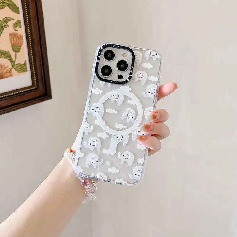 Circus Elephant Suitable for Apple iPhone 16 ProMax Magnetic Phone Case 15 Trendy Brand 14 13 Anti-fall