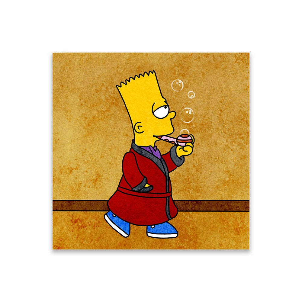 The Simpsons Poster Disney Watercolor Illustration Print Wall Art Prints Cartoon Family Love Canvas Painting Kids Bedroom Decor