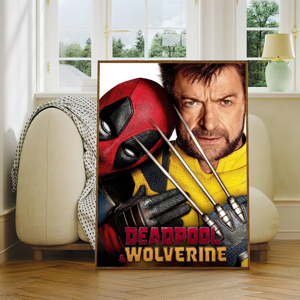 Movie Deadpool W-Wolverine Poster Self Adhesive Painting Living Room Office Decoration Bedroom Home Wall Sticker Prints