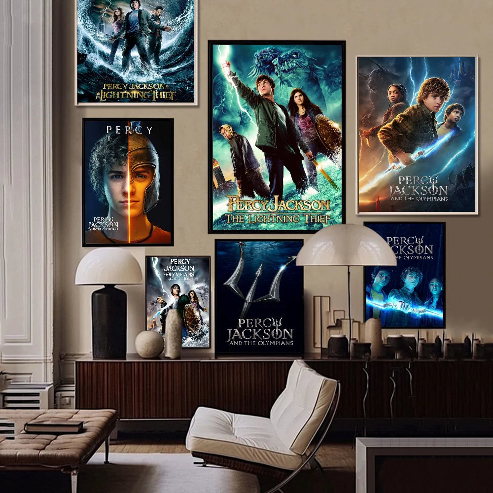 P-Percy J-JacksonS O-Olympians Self-adhesive Art Poster Whitepaper Sticker DIY Room Bar Cafe Wall Decor