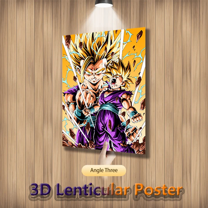 Dragon Ball Z Anime Lenticular Poster Vegeta Painting Wall  Art 3D Flip Gradient Poster Home Decor(Without Frame)