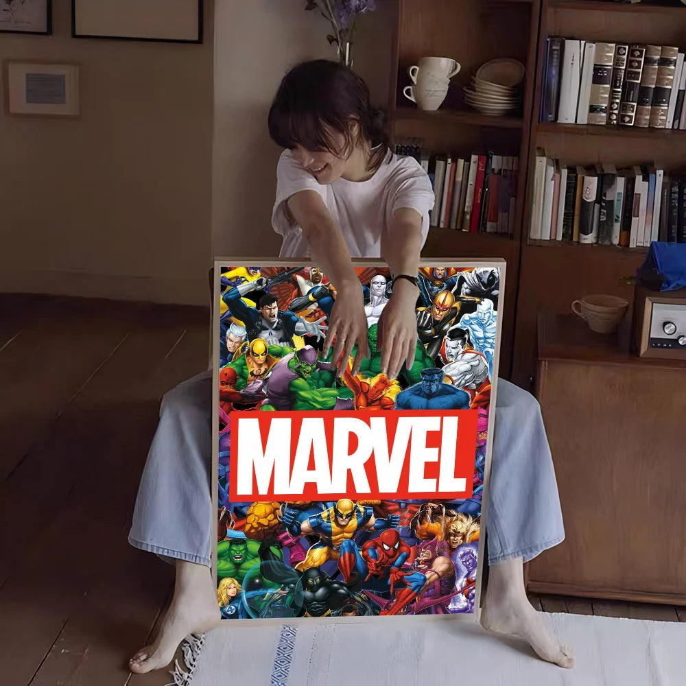 Marvel Self-adhesive Art Poster Whitepaper Prints Posters Artwork Home Decor