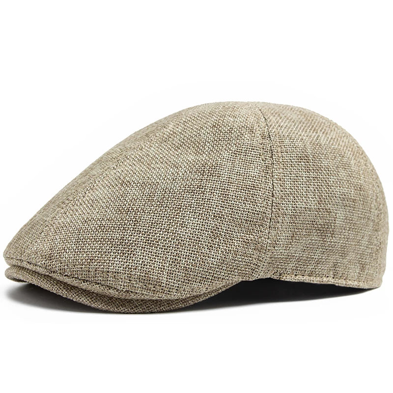 New Summer Linen Beret Men Sun Visor Flat Hat Women Fashion Berets Breathable Newsboy Cap Luxury Vintage Caps Unisex