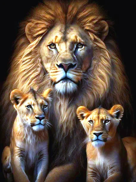 EverShine Diamond Embroidery Lion Cross Stitch AB Drill Painting Animal Full Square Mosaic Wolf Picture Rhinestones Handicraft