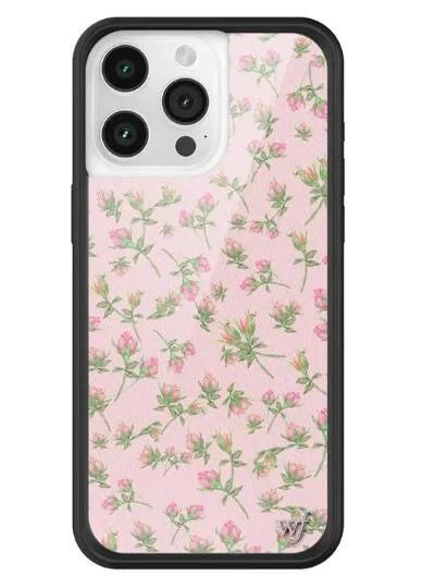 Wildflower Ins Cute Cartoon Phone Case for iPhone Leopard Print Cherry Pink Cat Brown  13 Pro 14 Pro 15 Pro WF Strawberries case