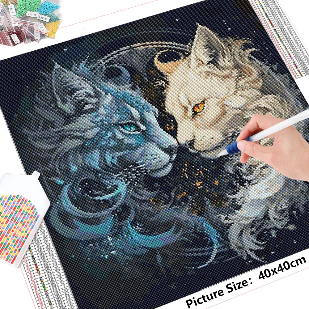 HUACAN Diamond Mosaic Cat Full Square Round Drill Embroidery Animal New 2024 Kits Decorative Paintings