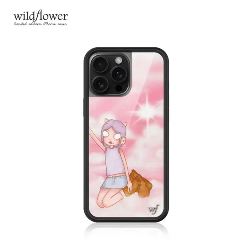 Wildflower Emergency Intercom Phone Case for iPhone 16 15 14 13 12 Pro Max Plus 16pro 15pro WF 3D Cartoon Cover Funda