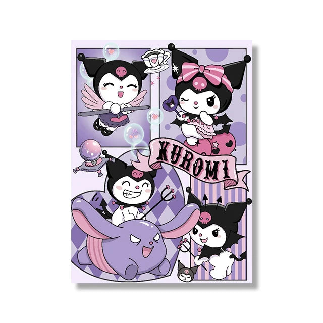 MINISO Cartoon Poster Sanrio Kuromi Hello Kitty Canvas Wall Art Print Mural Home Decoration Birthday Christmas Gift