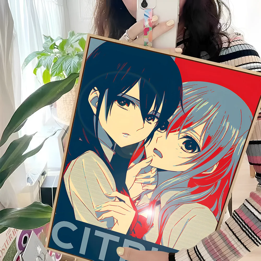 Japanese Anime Citrus Movie Sticky Posters Retro Kraft Paper Sticker DIY Room Bar Art Wall Painting