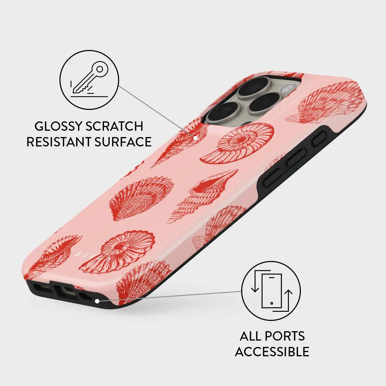 Coastal Treasure BURGA Phone Case for iPhone 16 15 14 13 12 11 X XS XR XSMAX 7 8 Pro Max Plus Luxury Double-layer Back Cover