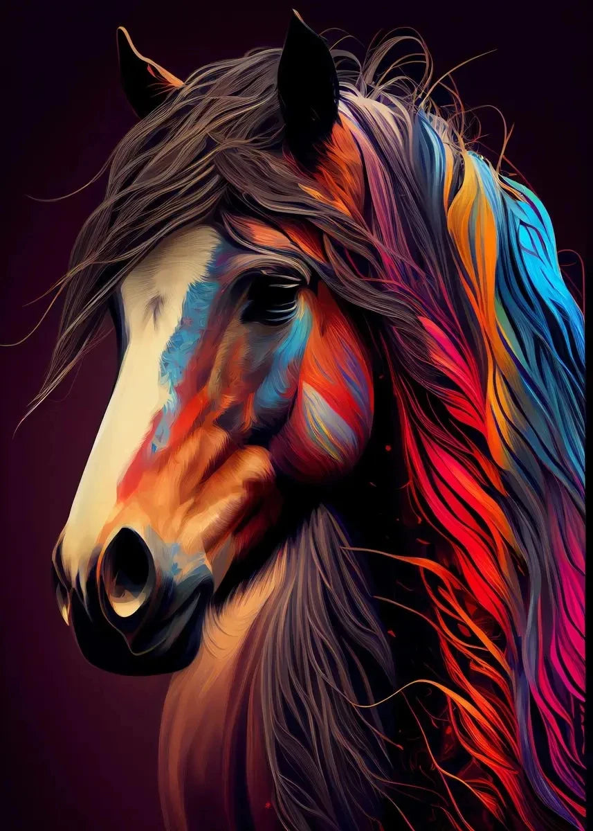 Classic Animal Running Horse Sunset Landscape Art Poster Canvas Painting Wall Prints Picture for Living Room Home Decor