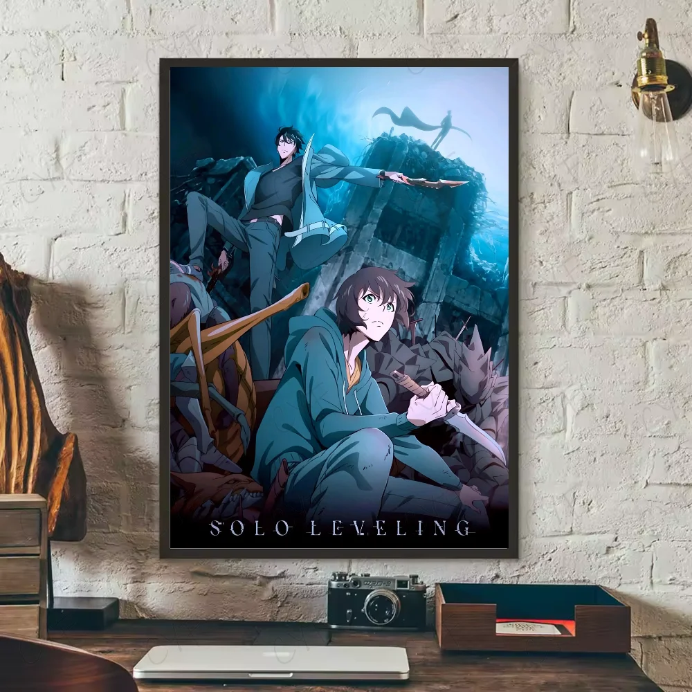 S-Solo Leveling Anime Poster HD art sticky wall waterproof home living room bedroom bar aesthetic decoration
