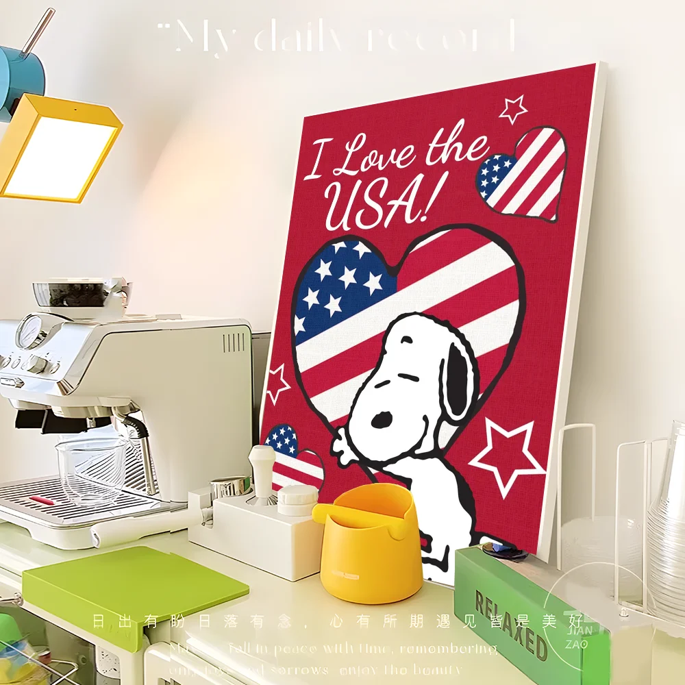 Kawaii Cartoon Comics S-Snoopy Poster Sticky HD Quality Wall Art Retro Posters for Home Kawaii Room Decor