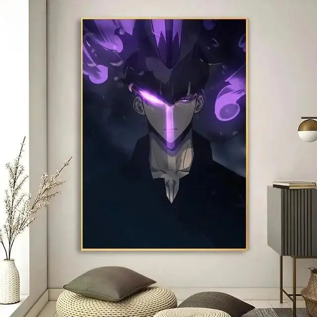 Solo Leveling Anime Canvas Wall Art  HD Kawaii Cat  Cars Poster for Game Room Decor Gifts and Wall Murals