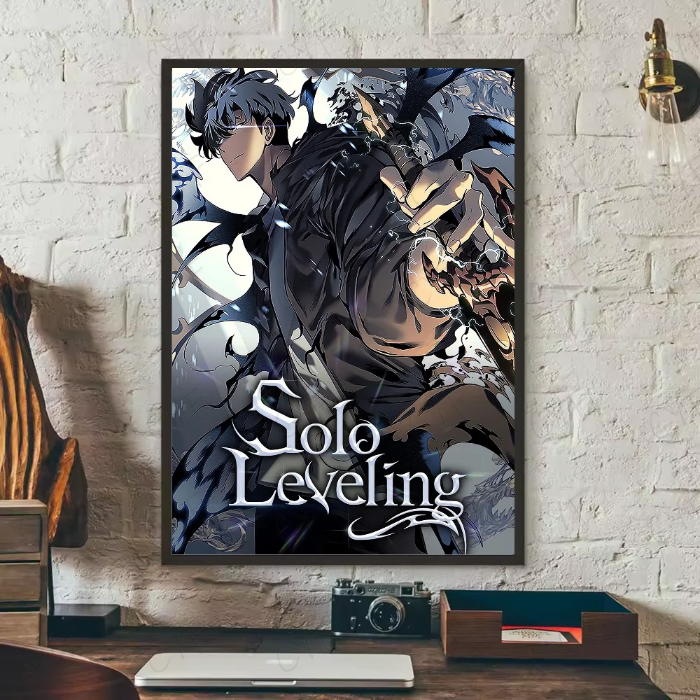 S-Solo Leveling Anime Poster HD art sticky wall waterproof home living room bedroom bar aesthetic decoration