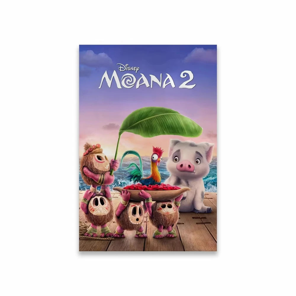 Moana 2 Poster Disney New Movie Posters Motivational Cartoon Prints Moana 2 Art Canvas Painting Kids Living Room Home Decor