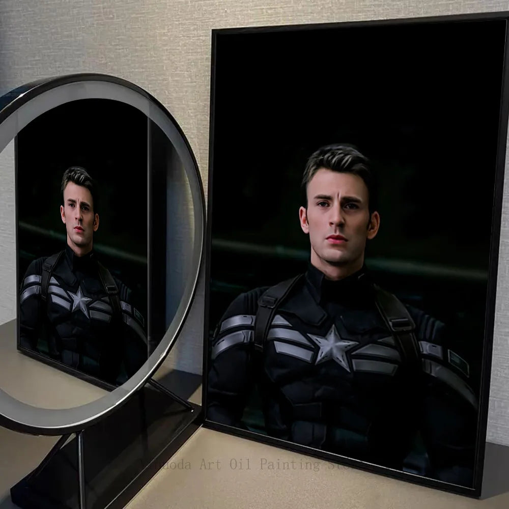 1PC C-Captain America Poster Self-adhesive Art Waterproof Paper Sticker Coffee House Bar Room Wall Decor