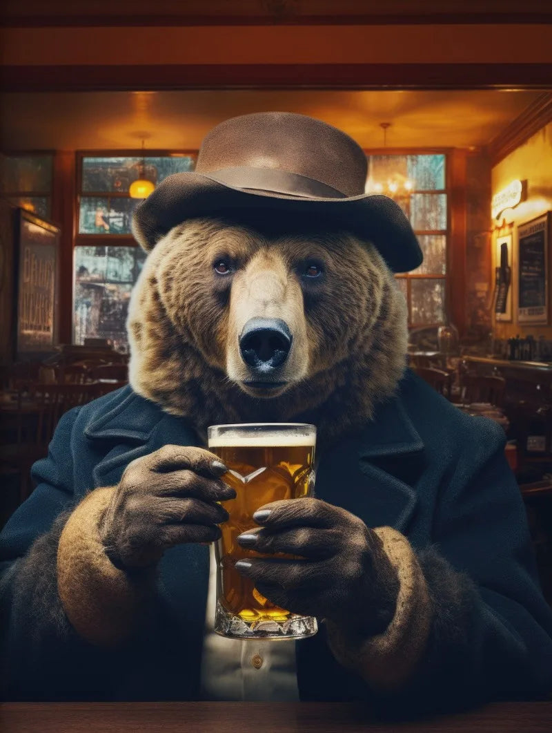 Funny Animals Drinking Beer Cat Koala Dog Poster Print Wall Art Pictures Canvas Painting Living Room Bedroom Home Decor Gift