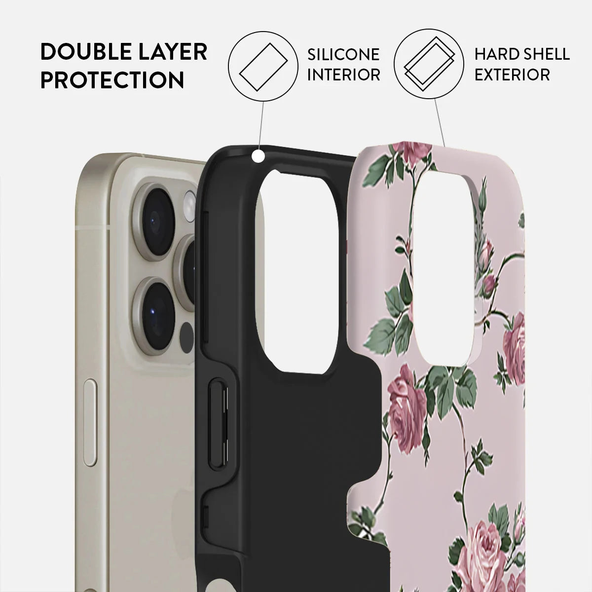Retro Rose Flowers Funda Case For iPhone 16ProMax 15 14Plus 13 12 11 Acrylic TPU Dual Layer Two in One Magnetic Phone Cover