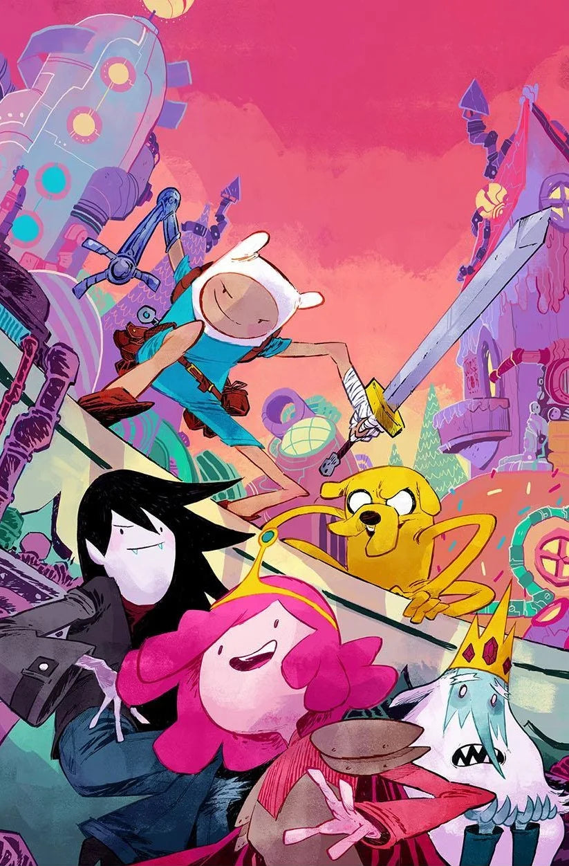 Cartoon Adventure Time Classic Movie Posters Print Canvas Painting Fancy Wall Art Picture for Living Room Bar Home Decor Mural