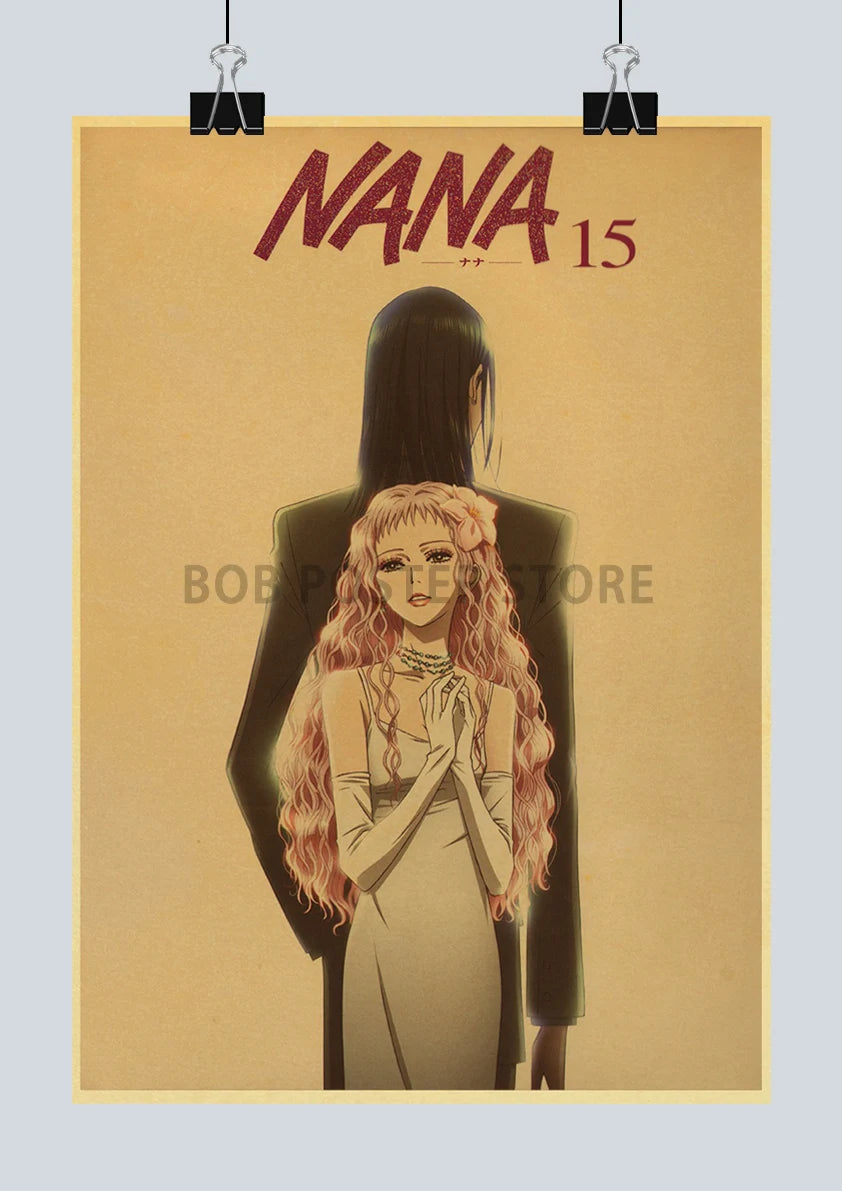 Japan Anime NANA Posters Retro Kraft Paper Sticker Poster 2021 Arrivals Bar Cafe Decor Nostalgia Gift Funny Prints Wall Painting