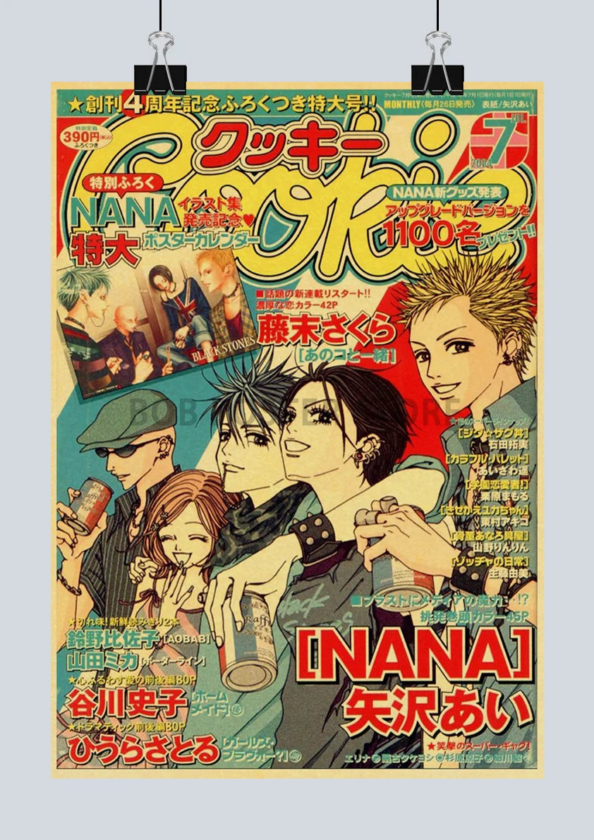 Japan Anime NANA Posters Retro Kraft Paper Sticker Poster 2021 Arrivals Bar Cafe Decor Nostalgia Gift Funny Prints Wall Painting