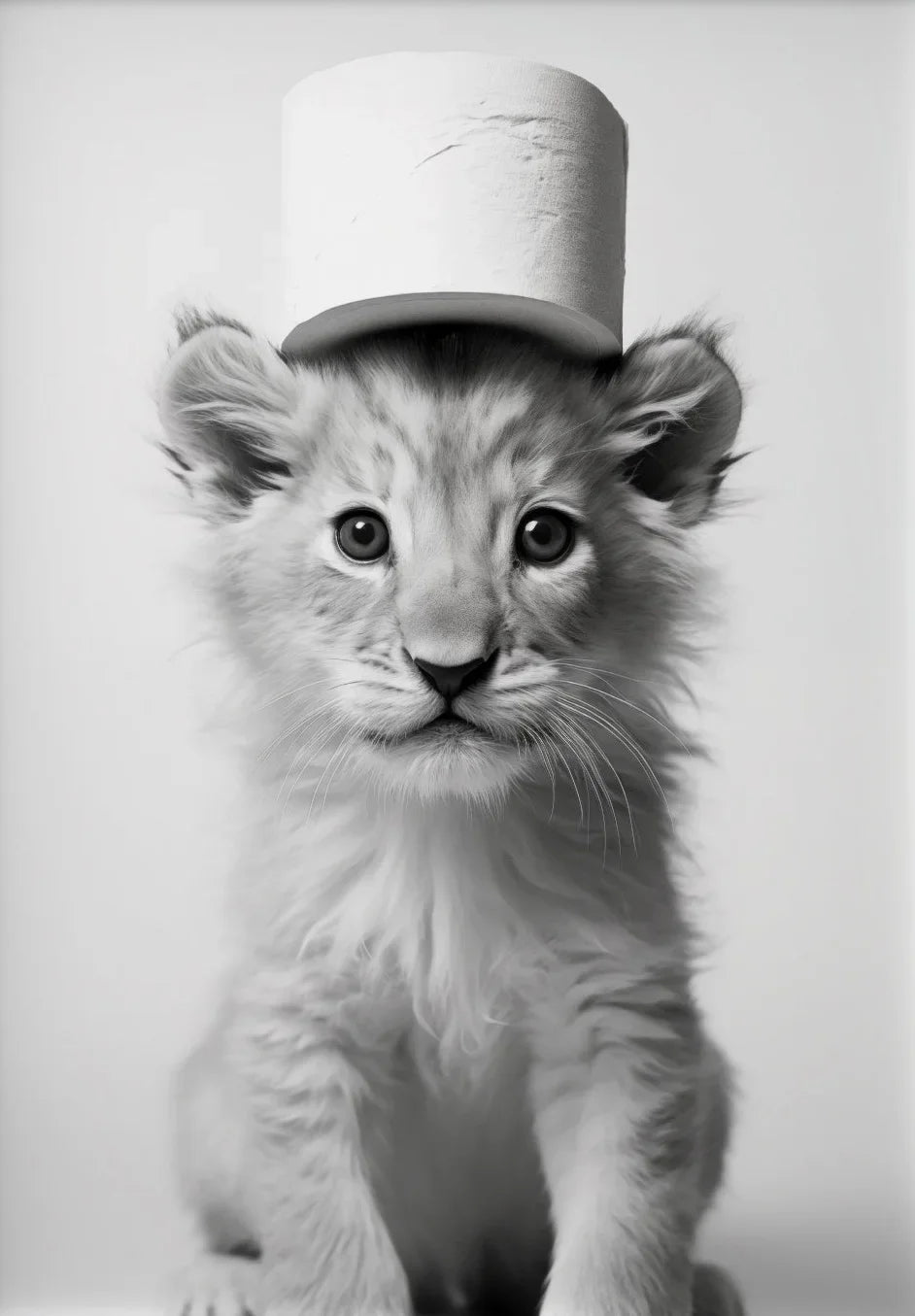 Black And White Cute Animals Canvas Painting Poster Funny Toilet Paper Otter Cat Tiger Wall Art Print Picture for Bathroom Decor