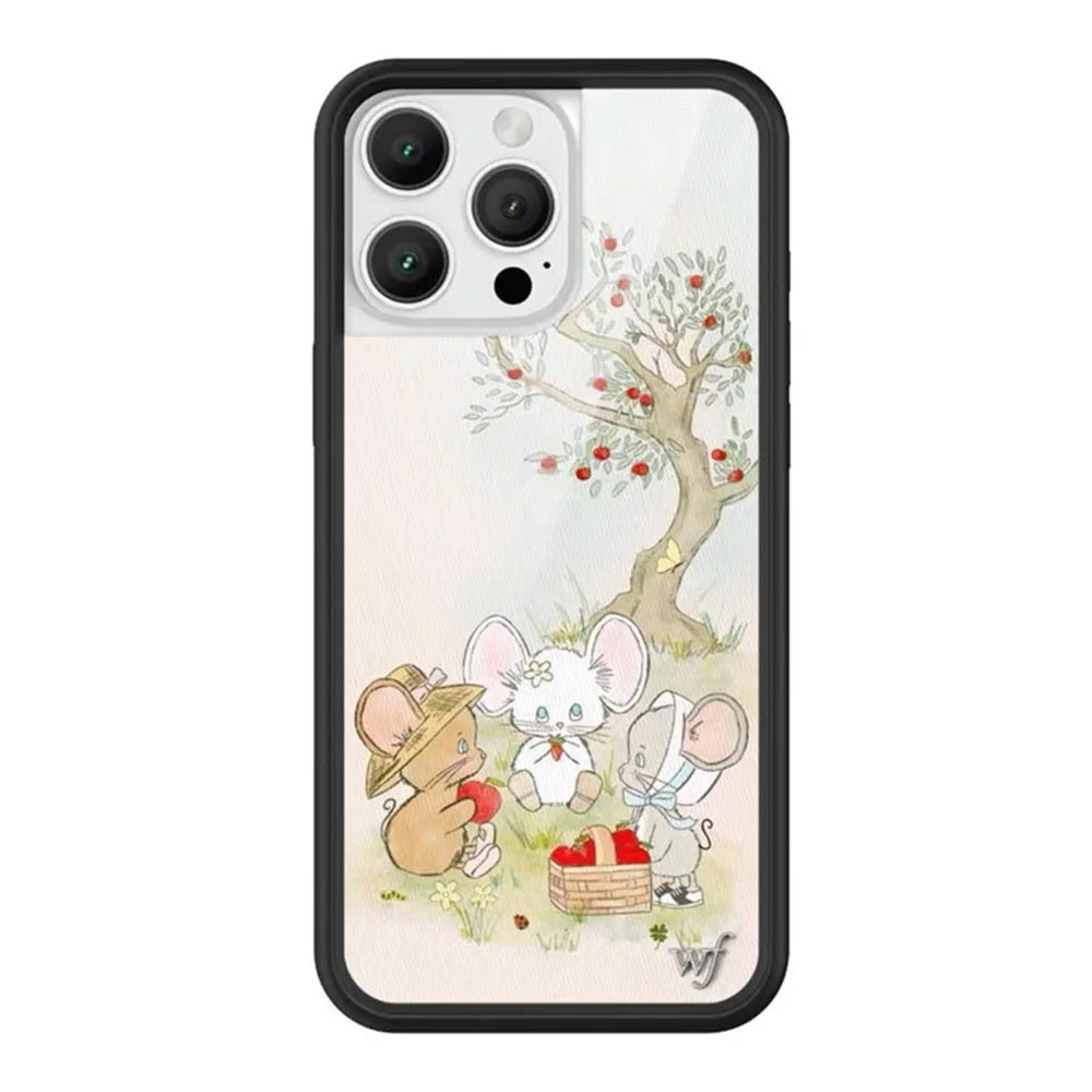 Wildflower Phone Case Cute strawberry for iPhone 15 Pro 16 plus 16 14 13 Pro Max 12 WF National flag Deer swan Cartoon Cover